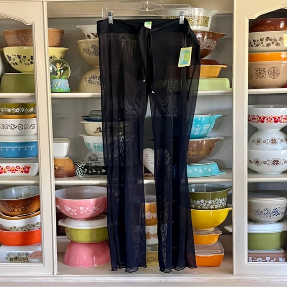 Swim Systems Black Sheer Breezy Beach Pants - Size Large - Picture 1 of 14